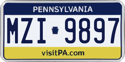 PA license plate MZI9897