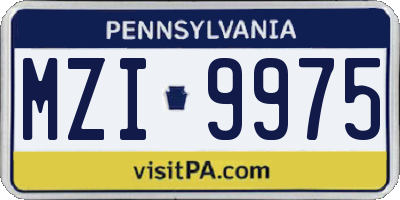 PA license plate MZI9975