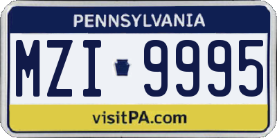 PA license plate MZI9995