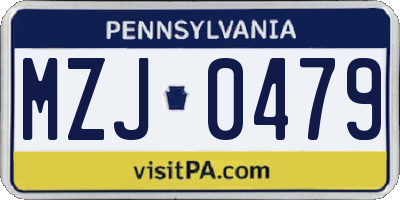 PA license plate MZJ0479