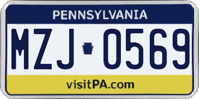 PA license plate MZJ0569