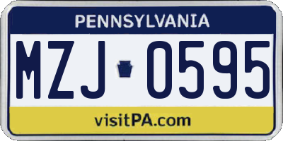 PA license plate MZJ0595
