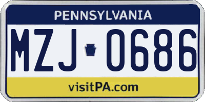 PA license plate MZJ0686