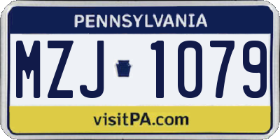 PA license plate MZJ1079