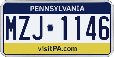 PA license plate MZJ1146