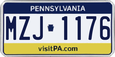 PA license plate MZJ1176