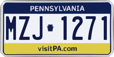 PA license plate MZJ1271