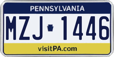 PA license plate MZJ1446