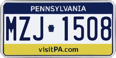 PA license plate MZJ1508