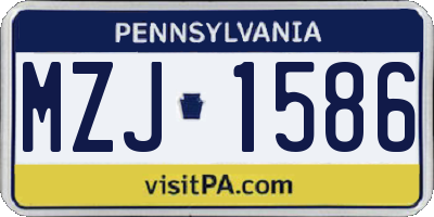 PA license plate MZJ1586
