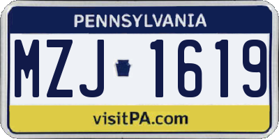 PA license plate MZJ1619