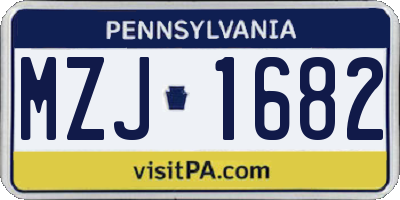 PA license plate MZJ1682