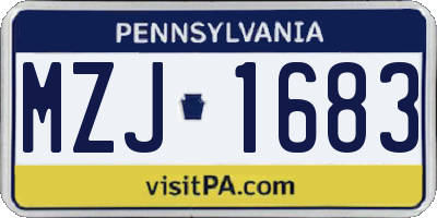 PA license plate MZJ1683