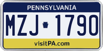 PA license plate MZJ1790
