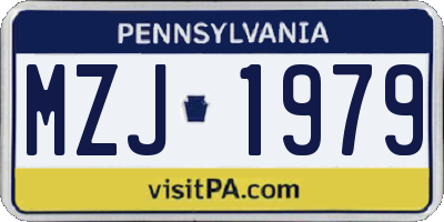 PA license plate MZJ1979