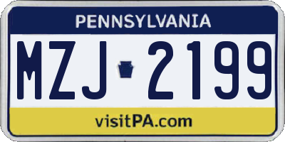 PA license plate MZJ2199