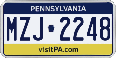 PA license plate MZJ2248