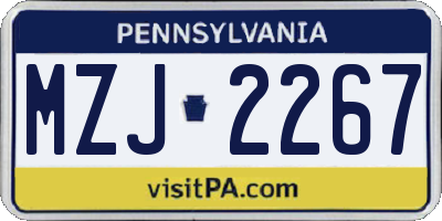 PA license plate MZJ2267