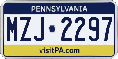 PA license plate MZJ2297