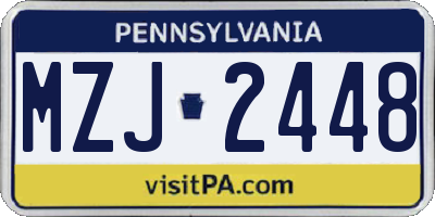PA license plate MZJ2448