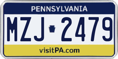 PA license plate MZJ2479