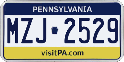 PA license plate MZJ2529