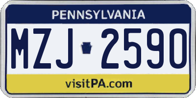 PA license plate MZJ2590