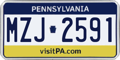 PA license plate MZJ2591
