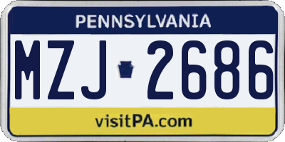 PA license plate MZJ2686