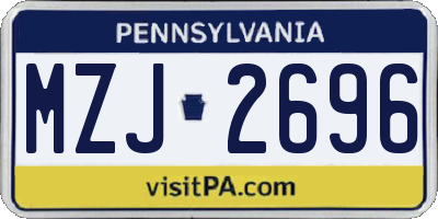 PA license plate MZJ2696