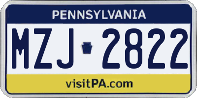 PA license plate MZJ2822