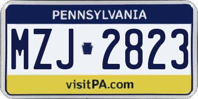 PA license plate MZJ2823