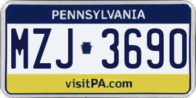 PA license plate MZJ3690