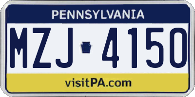 PA license plate MZJ4150