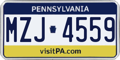 PA license plate MZJ4559