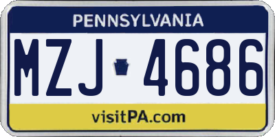 PA license plate MZJ4686