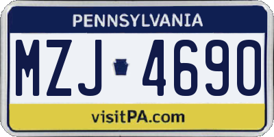 PA license plate MZJ4690