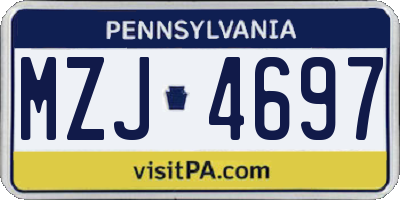 PA license plate MZJ4697