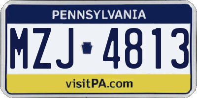 PA license plate MZJ4813