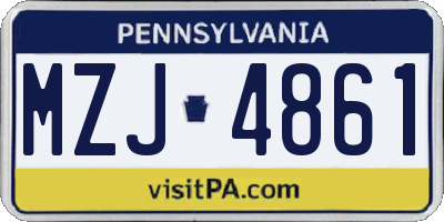 PA license plate MZJ4861