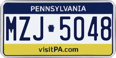 PA license plate MZJ5048