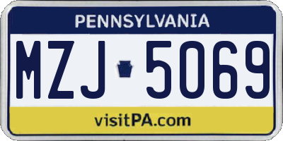 PA license plate MZJ5069