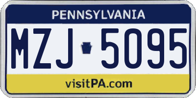 PA license plate MZJ5095