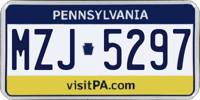 PA license plate MZJ5297