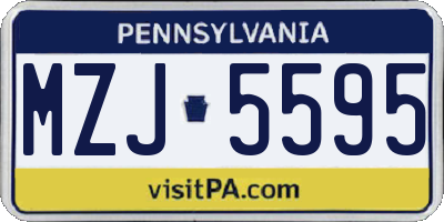 PA license plate MZJ5595