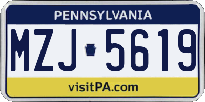 PA license plate MZJ5619