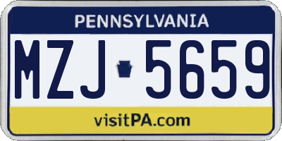 PA license plate MZJ5659