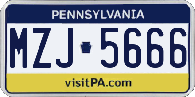 PA license plate MZJ5666