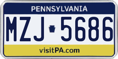 PA license plate MZJ5686