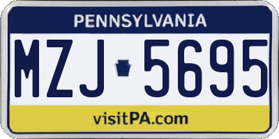 PA license plate MZJ5695